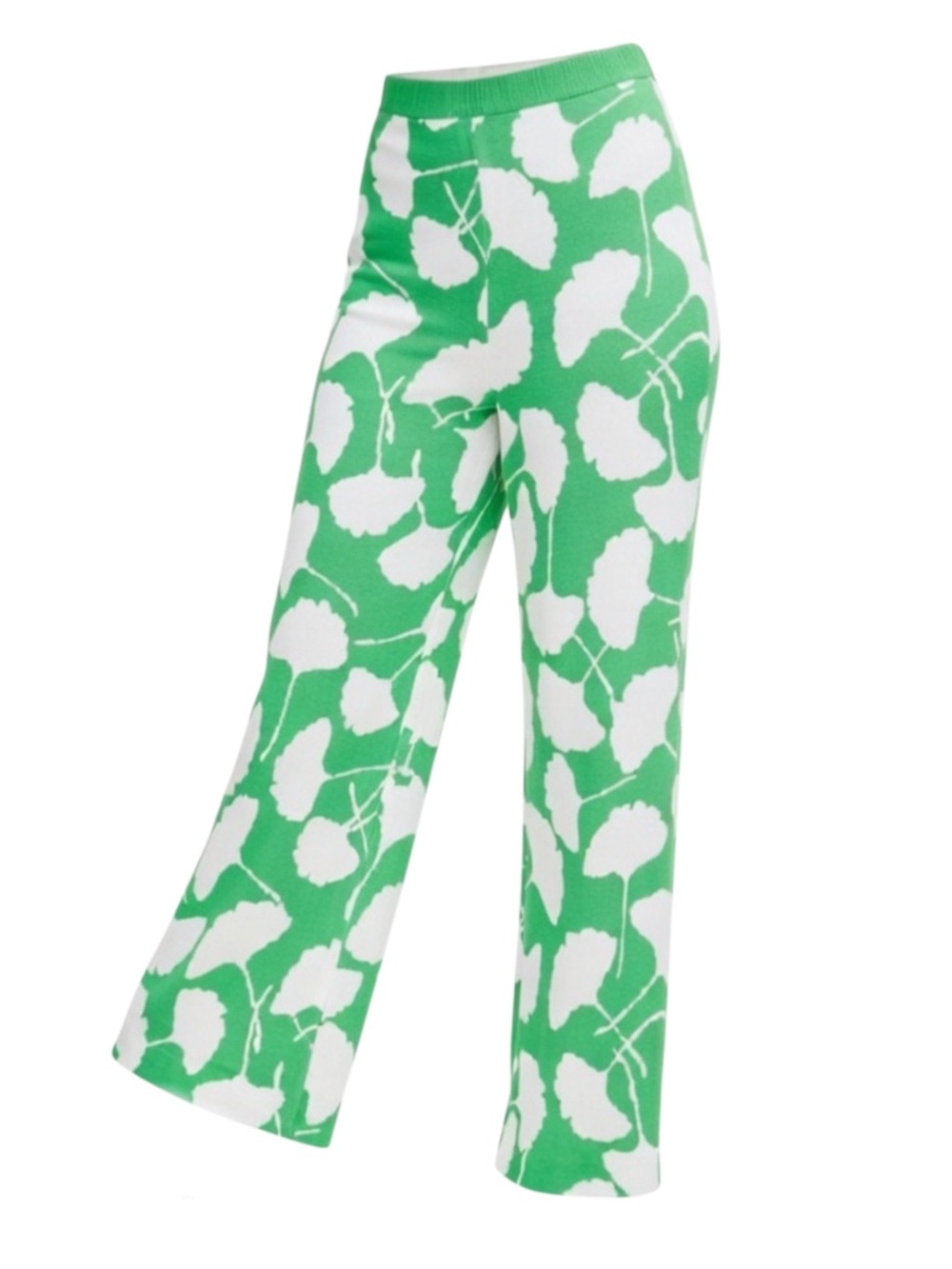 Diane Von Furstenberg Target High-Waisted Ginkgo Green Flare Knit Pants Large